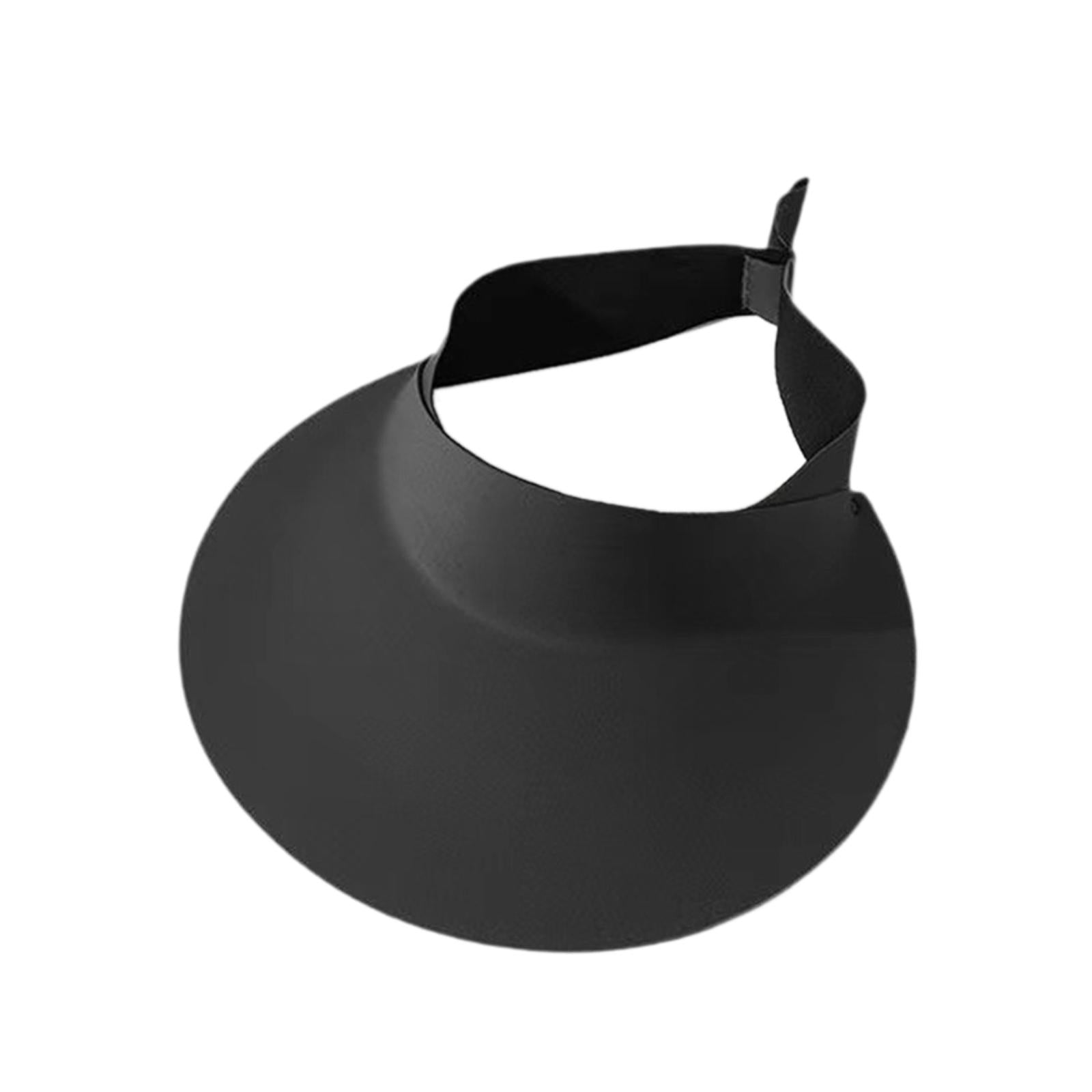 Sun Visor Hat Foldable Large Brim for Running Walking Dog Outdoor Activities Black