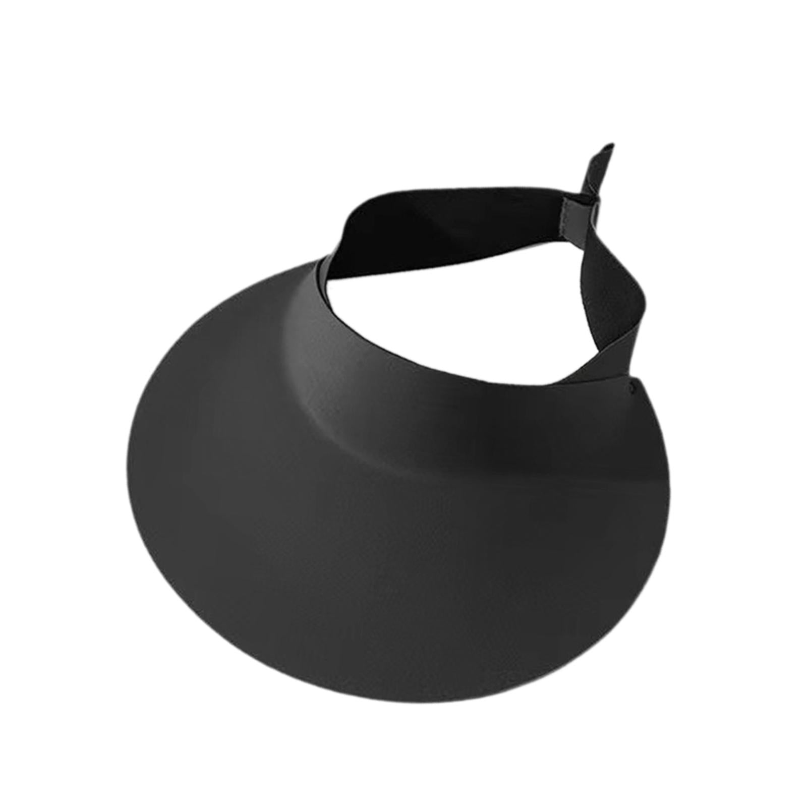 Sun Visor Hat Foldable Large Brim for Running Walking Dog Outdoor Activities Black