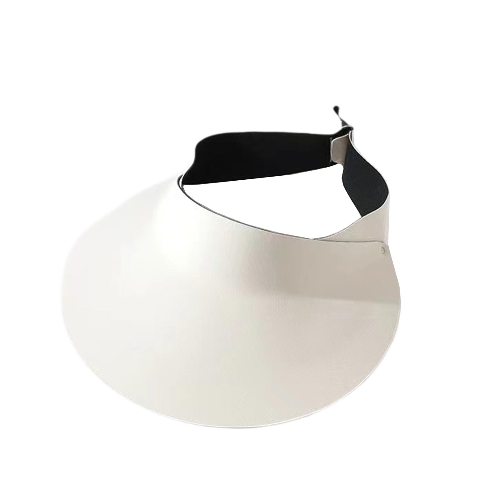 Sun Visor Hat Foldable Large Brim for Running Walking Dog Outdoor Activities White