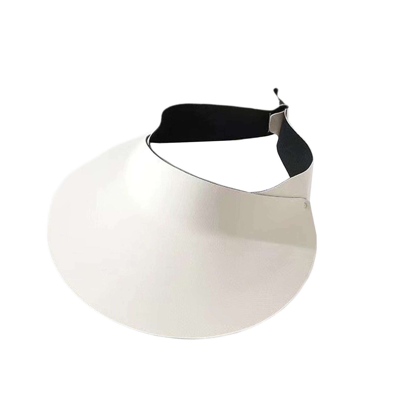 Sun Visor Hat Foldable Large Brim for Running Walking Dog Outdoor Activities White