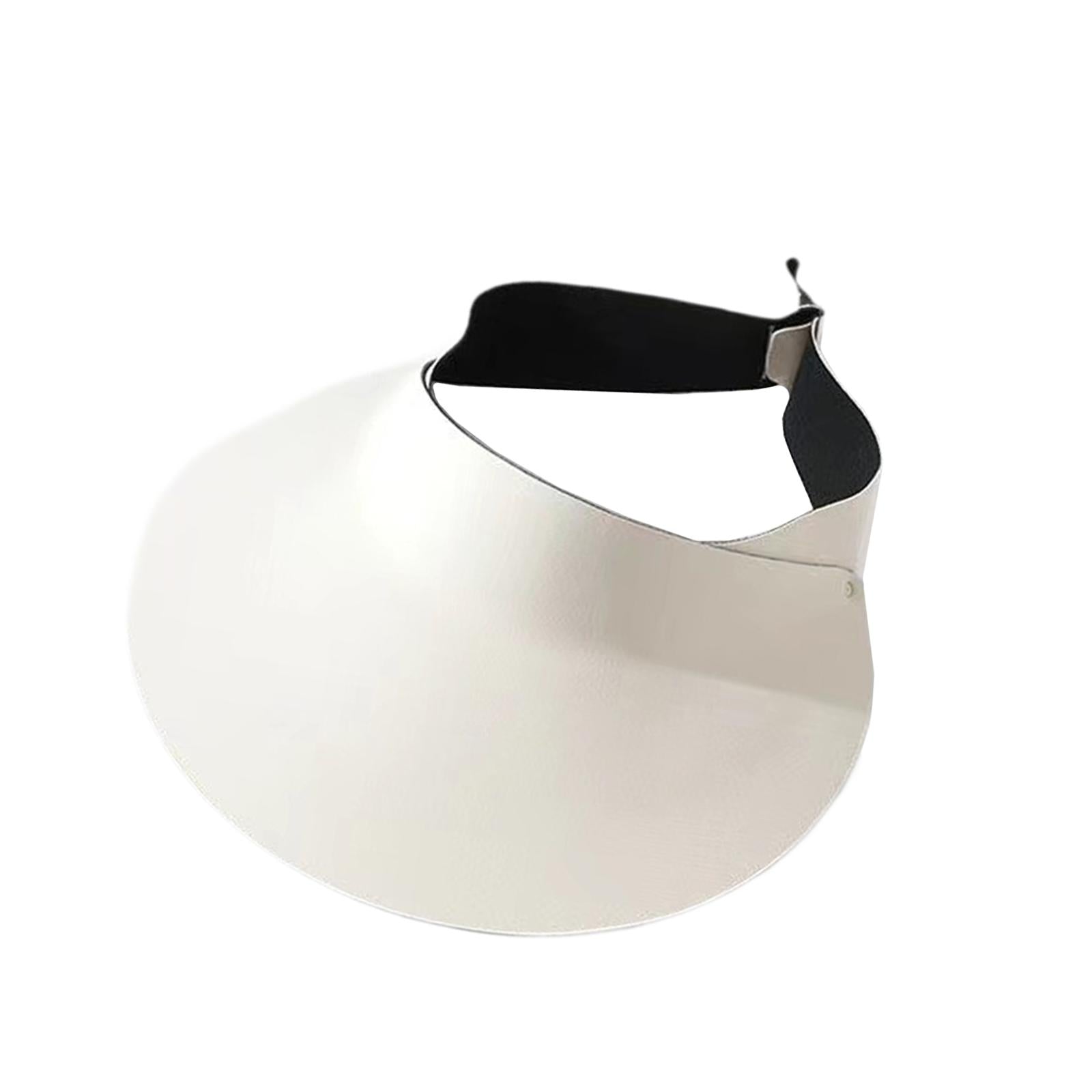 Sun Visor Hat Foldable Large Brim for Running Walking Dog Outdoor Activities White