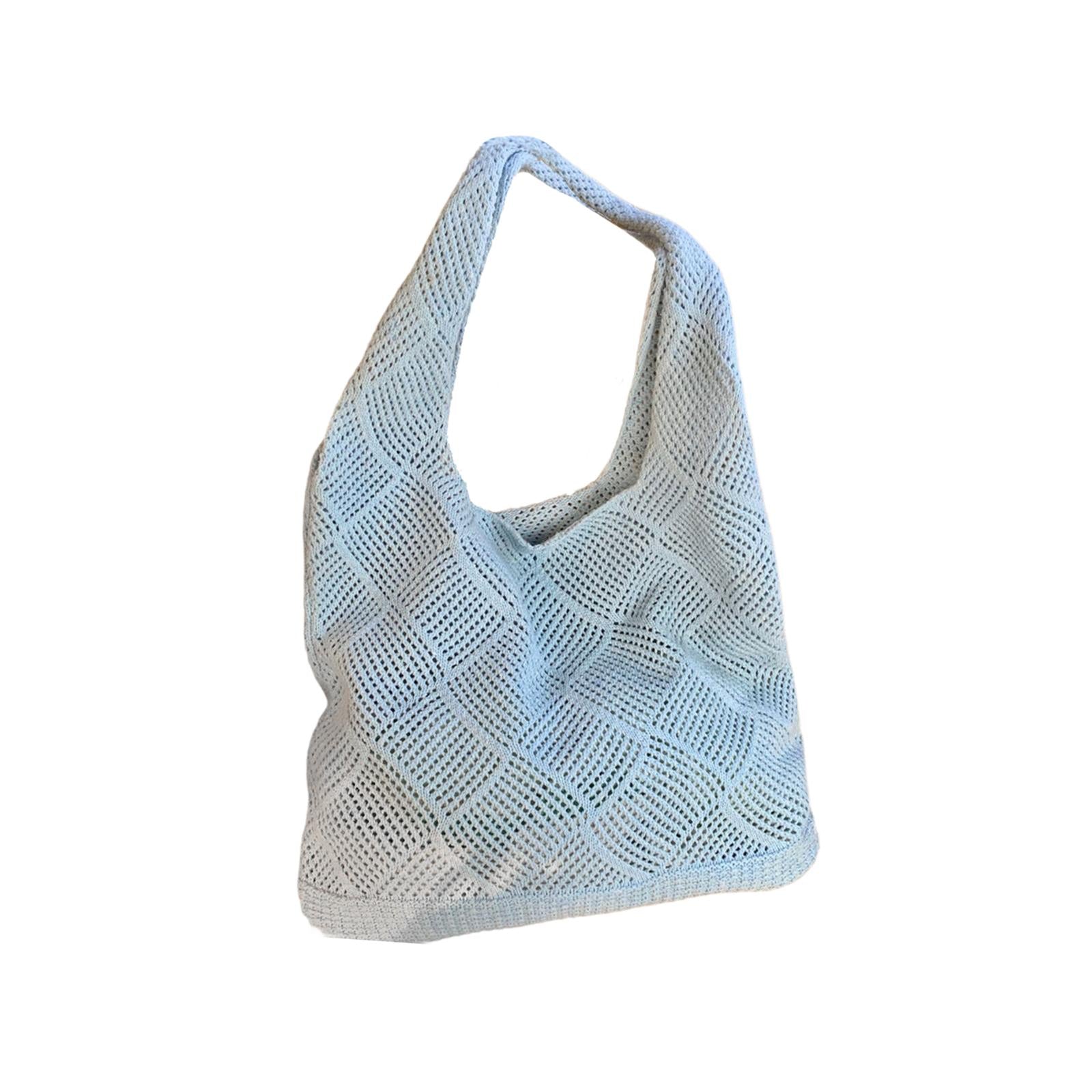 Crochet Tote Bag Knitting Aesthetic Classic Handbag for Work Picnic Vacation