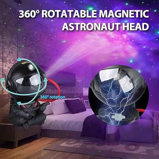 360° Rotating Guitar Astronaut Star Projector – LED Nebula Galaxy Night Light with Remote, Timer & Adjustable Head for Bedroom, Kids Room & Party Décor