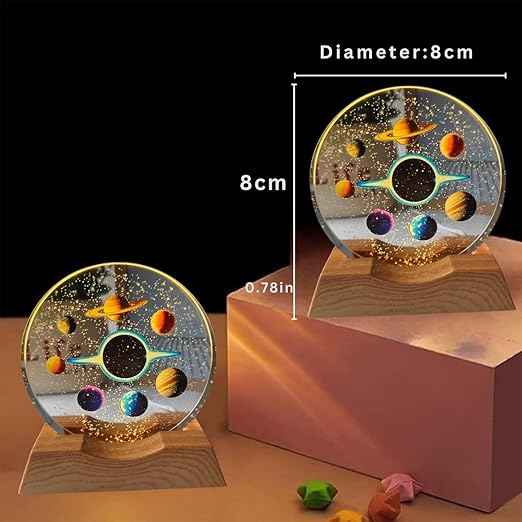 3D Crystal Ball Space Lamp and Crystal Moon Lamp USB Powered Night Lights(Combo )