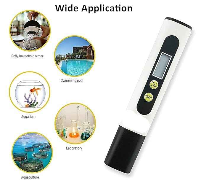 Tds Meter, Total Dissolved Solids Meter, Water Quality Tester, Ppm Tester For Water Testing - White
