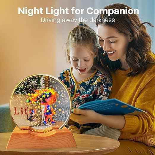 Dream Girl 3D Acrylic LED Night Lamp – Warm White Decorative Table Light with Plastic Base for Bedroom, Study Room & Living Space