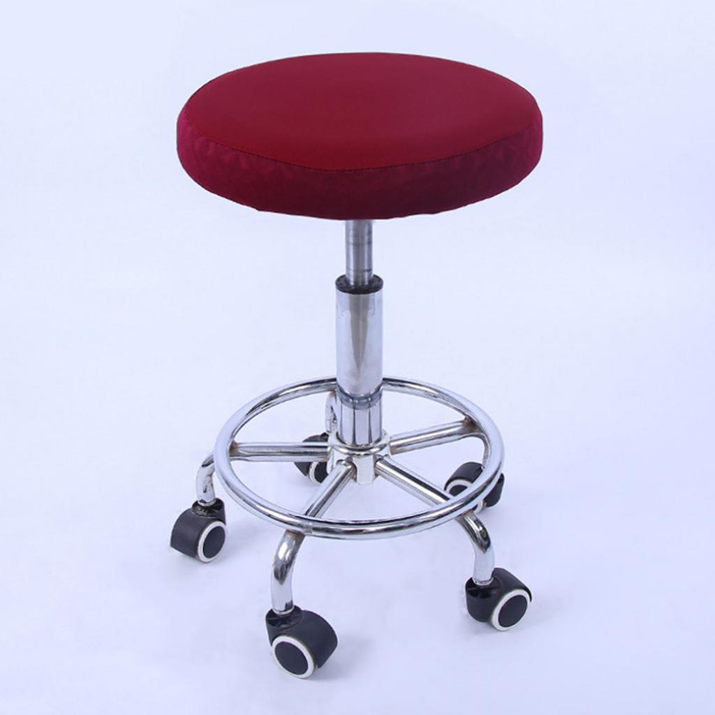 10 Pieces Elastic Bar Stool Covers Round Chair Seat Cover Cushion Wine