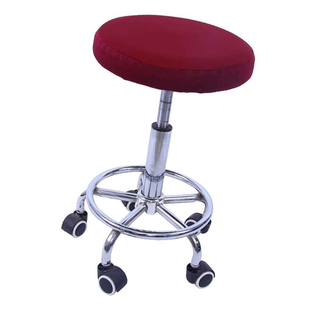 Elastic Bar Stool Covers Round Chair Seat Cover Cushion Slip Covers Wine
