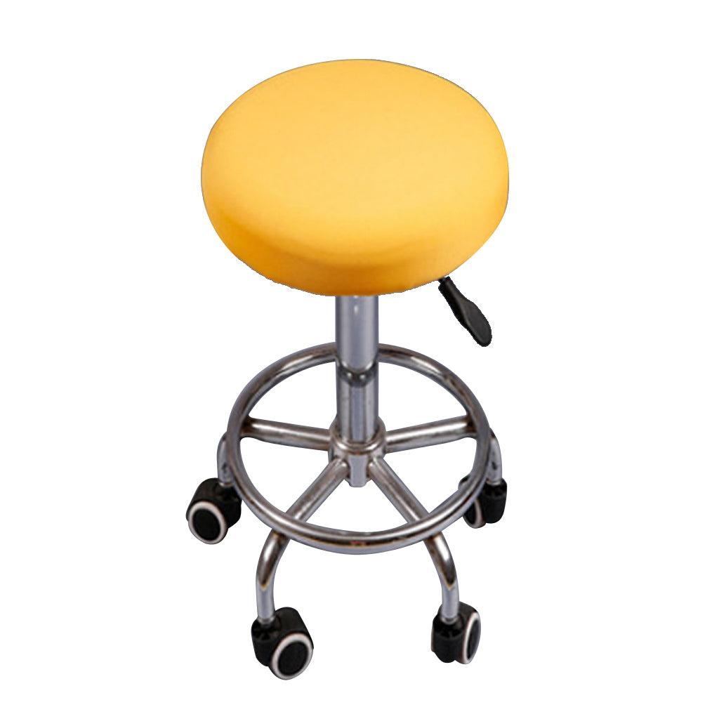 10 Pieces Elastic Bar Stool Covers Round Chair Seat Cover Cushion Yellow