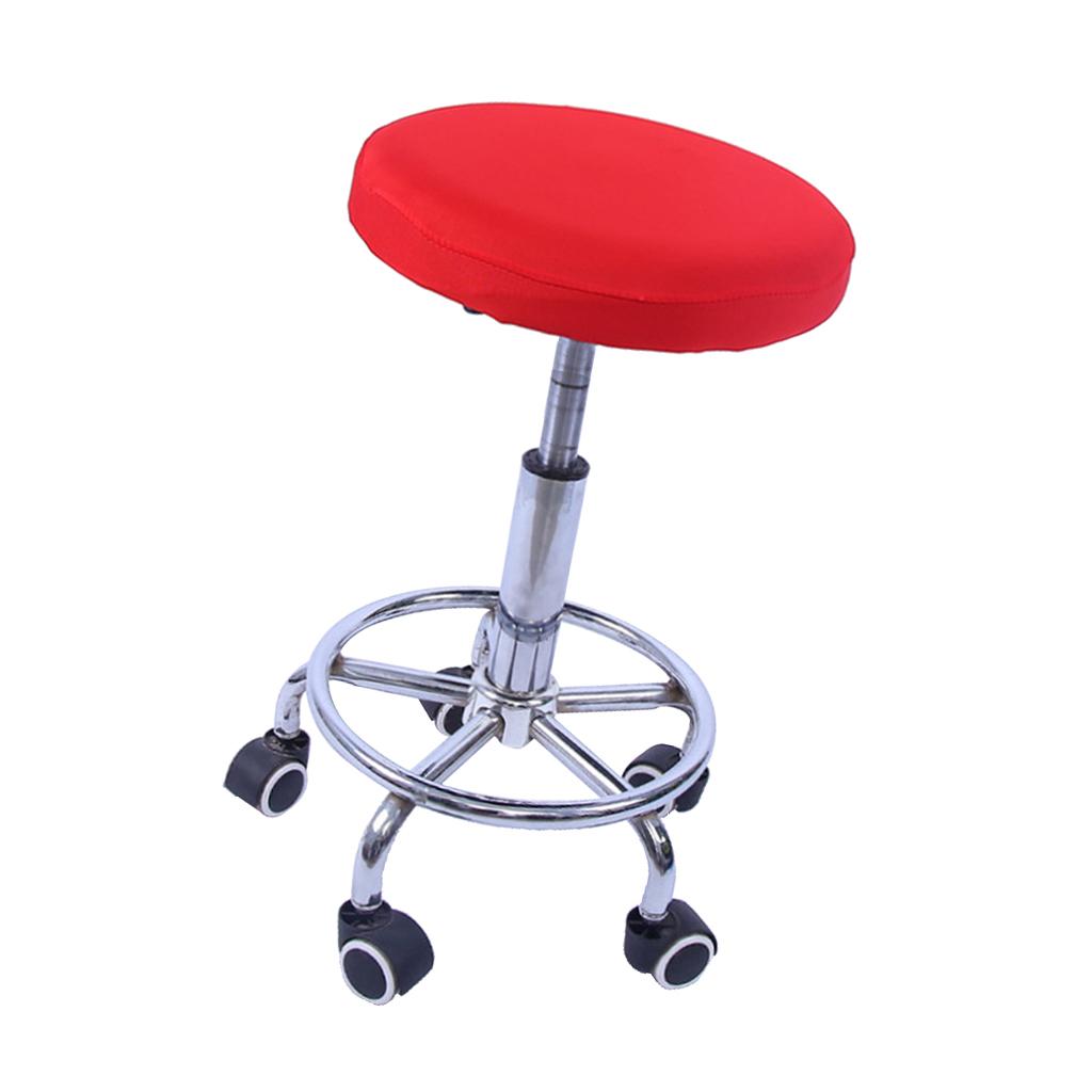 10 Pieces Elastic Bar Stool Covers Round Chair Seat Cover Cushion Red