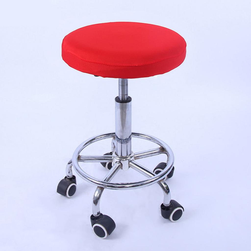 10 Pieces Elastic Bar Stool Covers Round Chair Seat Cover Cushion Red