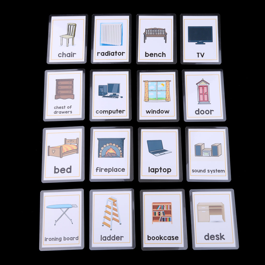 Kids Early Educational Flash Cards 32x Furniture Appliance