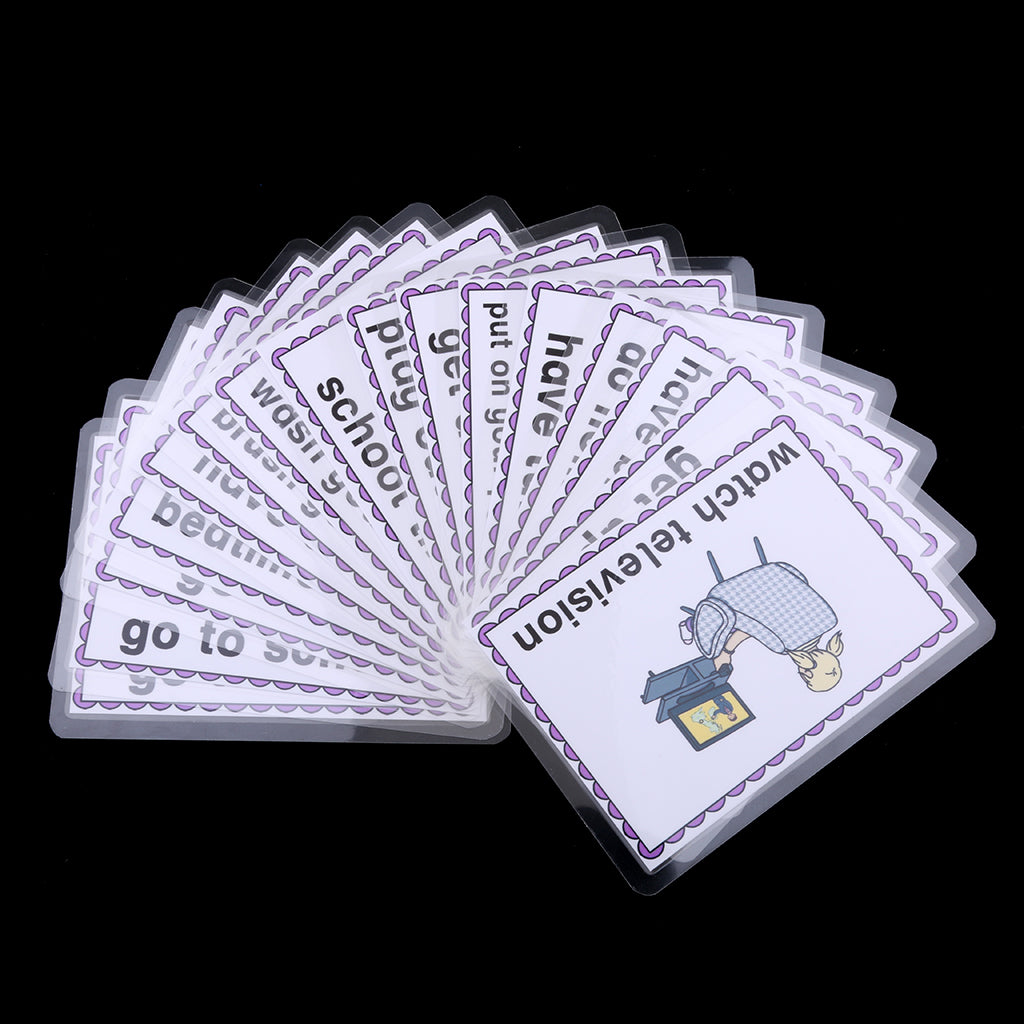 Kids Early Educational Flash Cards 16x Daily Behavior