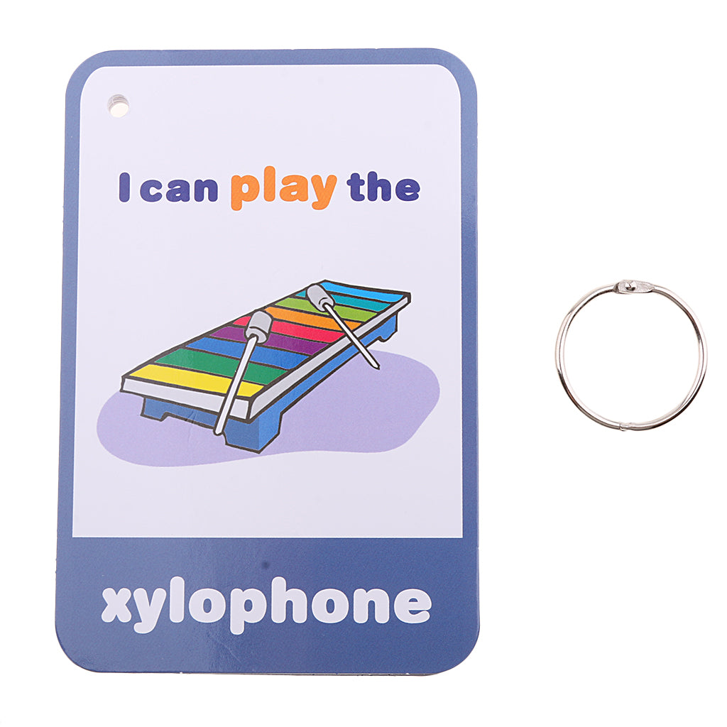 Flash Cards - Educational Picture & Word Card Musical instruments - 14Pieces