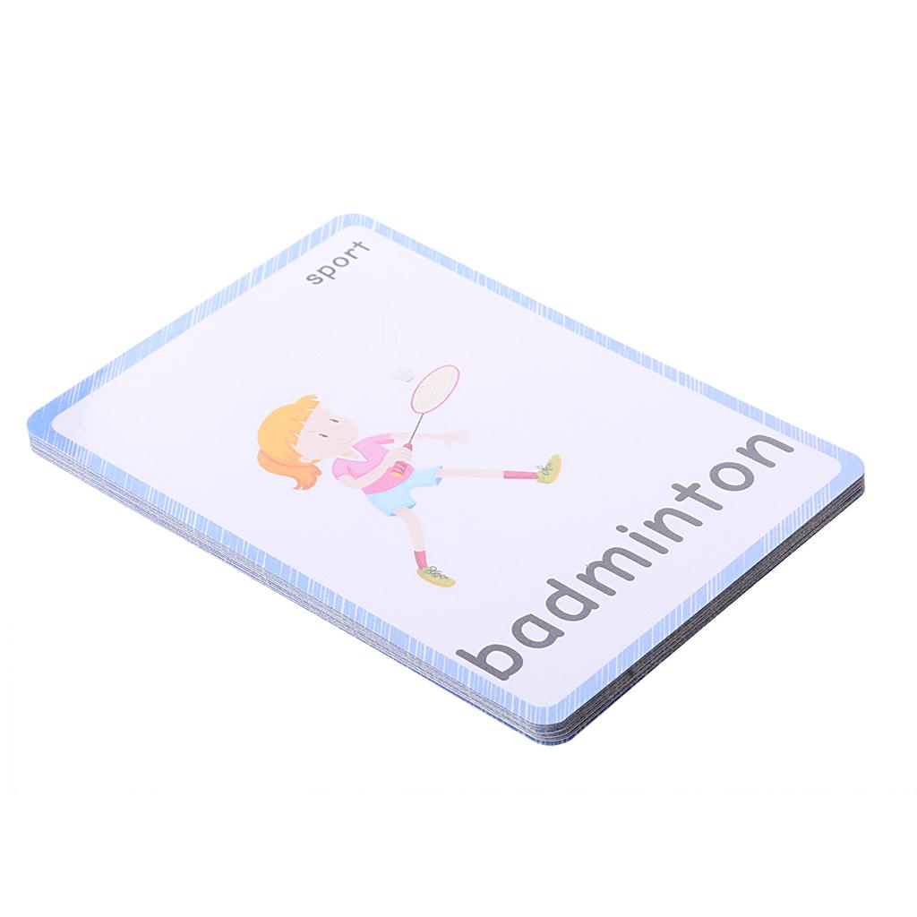 Flash Cards - Educational Learning Picture & Word Card Sports - 14Pieces