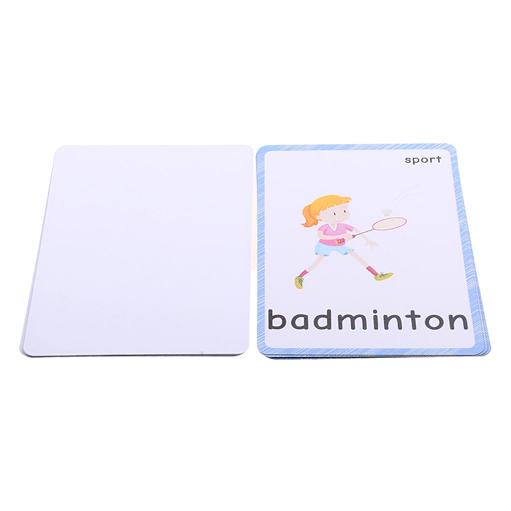Flash Cards - Educational Learning Picture & Word Card Sports - 14Pieces