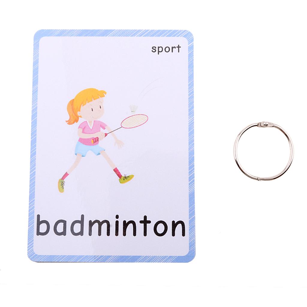 Flash Cards - Educational Learning Picture & Word Card Sports - 14Pieces