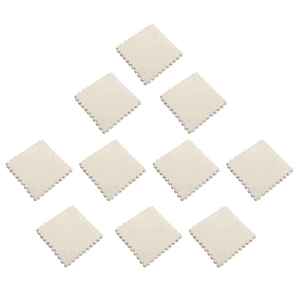 10Pc EVA Foam Puzzle Exercise Mat Interlocking Tiles Baby Crawl Mat White