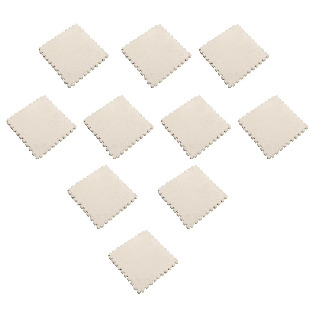 10Pc EVA Foam Puzzle Exercise Mat Interlocking Tiles Baby Crawl Mat White