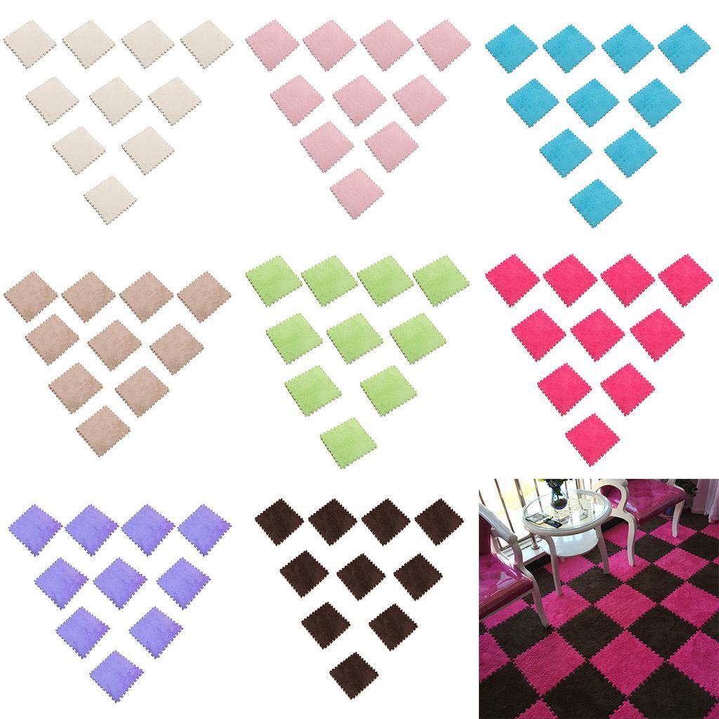 10Pc EVA Foam Puzzle Exercise Mat Interlocking Tiles Baby Crawl Mat White