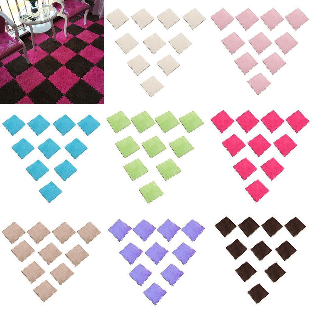 10Pc EVA Foam Puzzle Exercise Mat Interlocking Tiles Baby Crawl Mat White