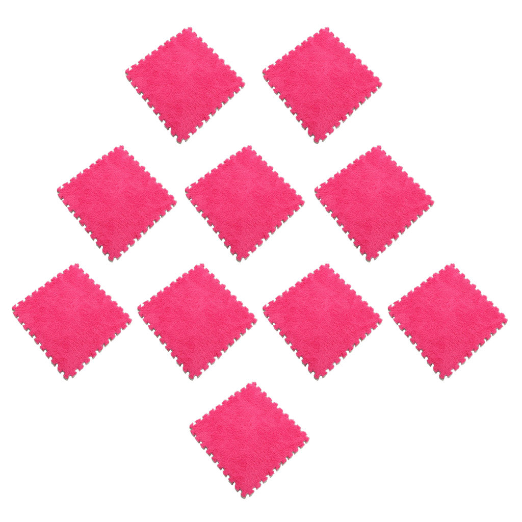 30Pcs EVA Foam Interlocking Puzzle Exercise Mat, Rose Red White Brown