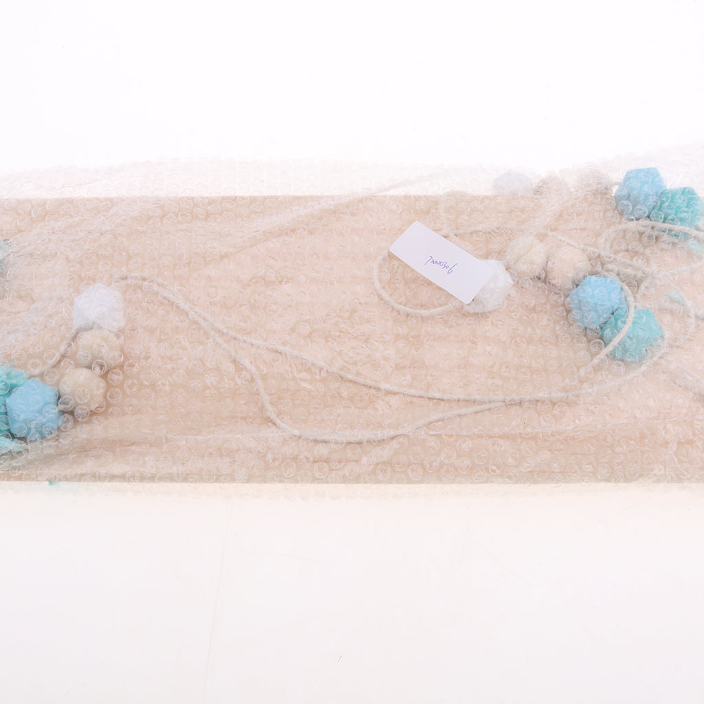 Wall Hanging Wood Swing Floating Shelf Kids Room Blue White Bead Blue Tassel
