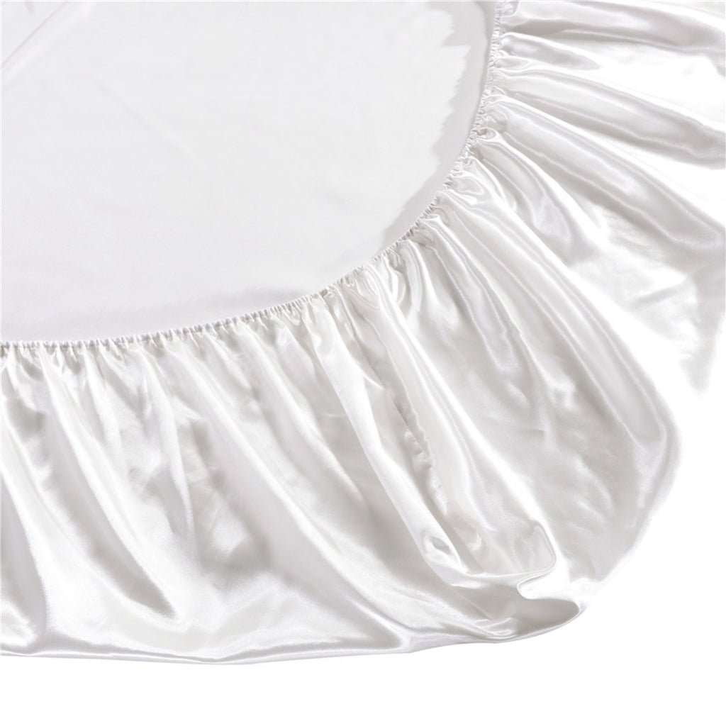 Home Textile Bed Sheet Solid Fitted Sheets 198x203x30cm White