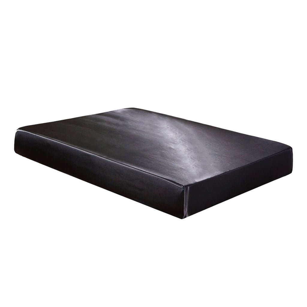 Home Textile Bed Sheet Solid Fitted Sheets 138x190x30cm Black
