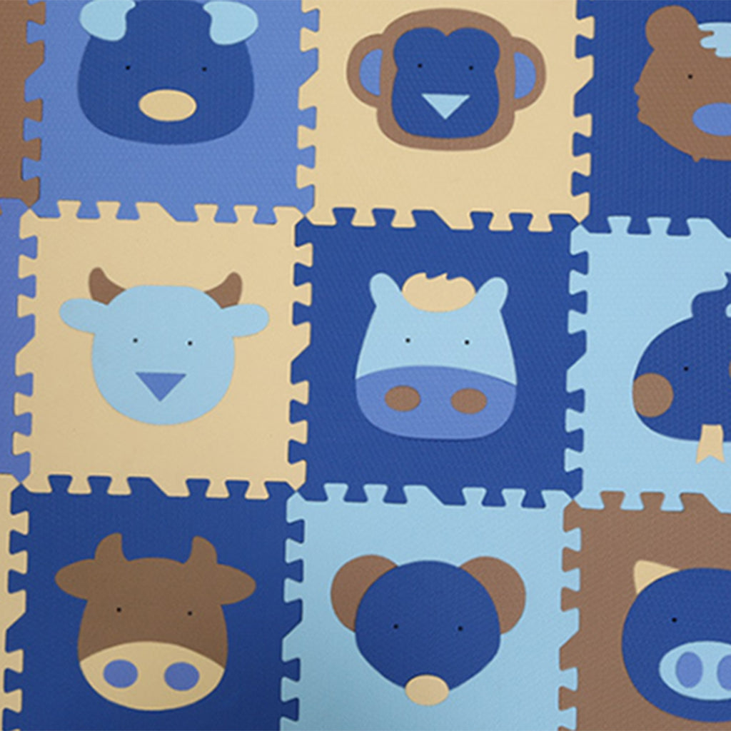 12Pieces Foam Puzzle Exercise Mat Interlocking Floor Tiles Sheng-Xiao Blue