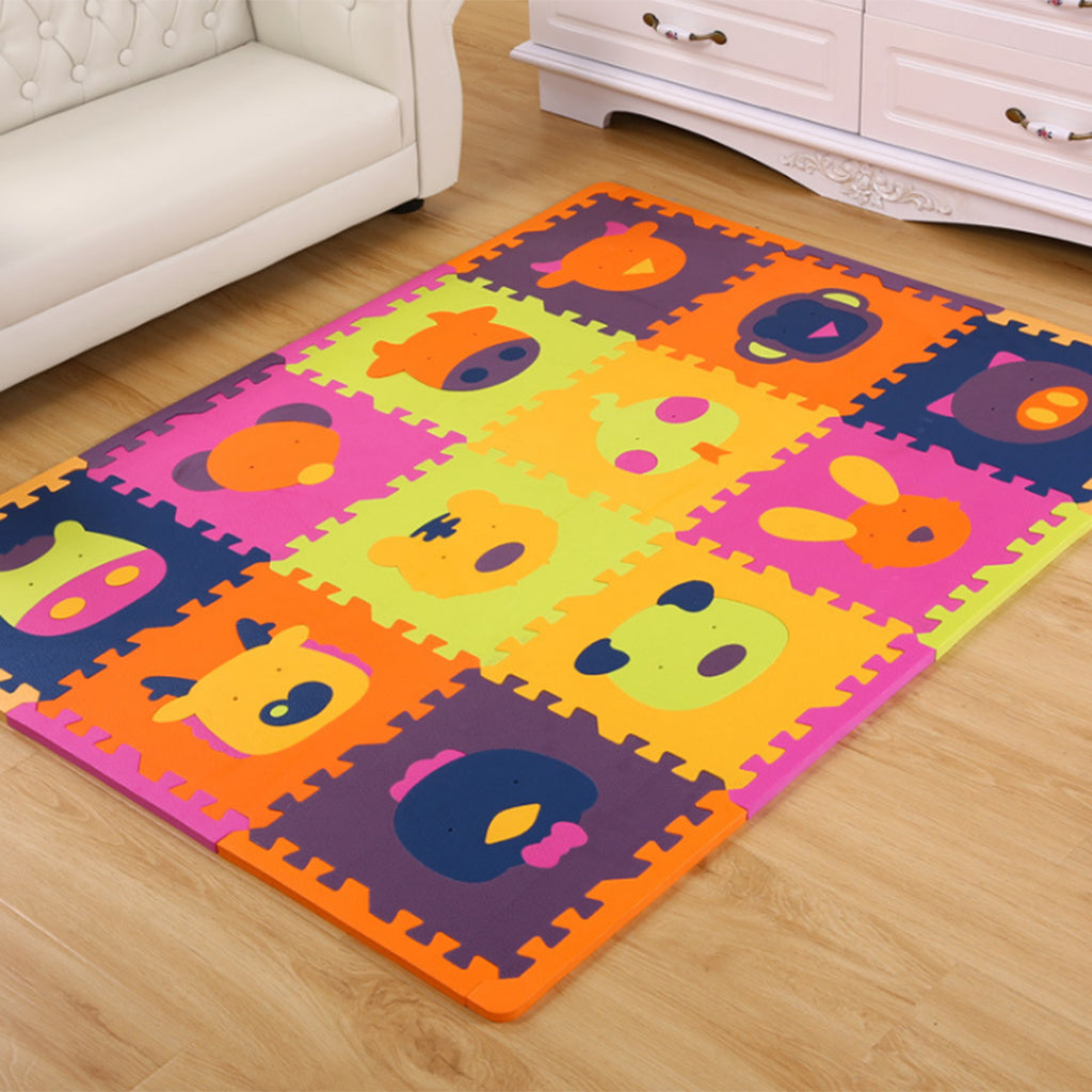 12Pieces Foam Puzzle Exercise Mat Interlocking Floor Tiles Sheng-Xiao Blue