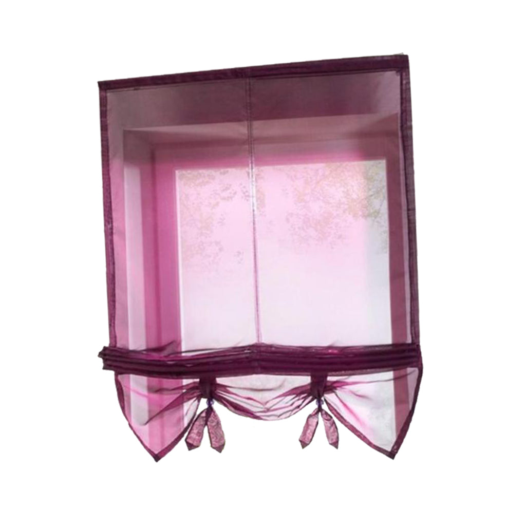 Roman Curtain, Tie Up Shade, Rod Pocket Window Valances Burgundy 120x155cm