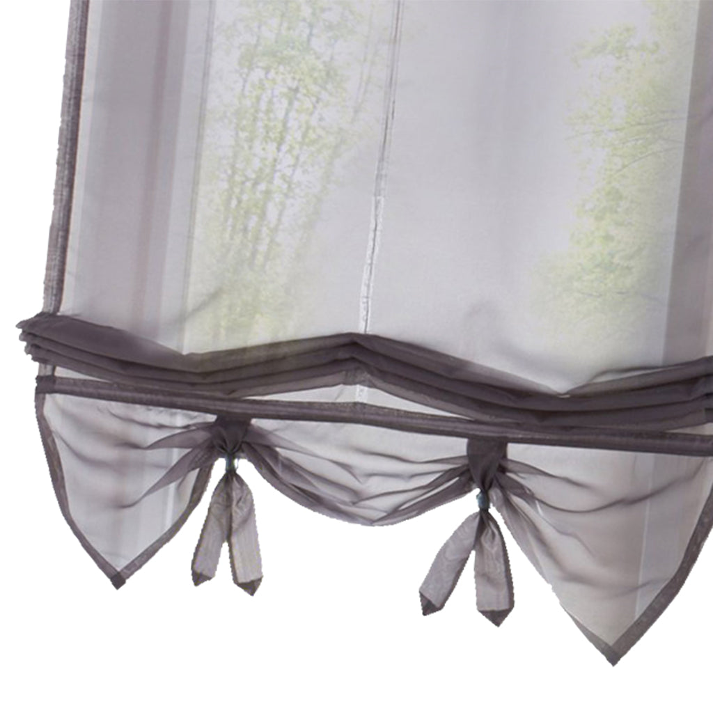 Roman Curtain, Tie Up Shade, Rod Pocket Window Valances Gray 80x155cm