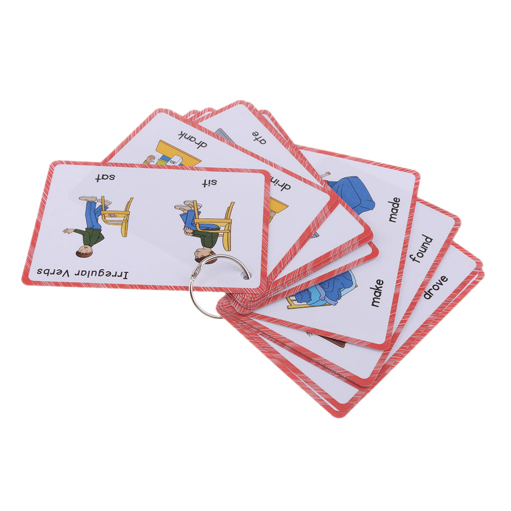 Preschool Educational Flash Cards Irregular Verbs - 24 Pieces