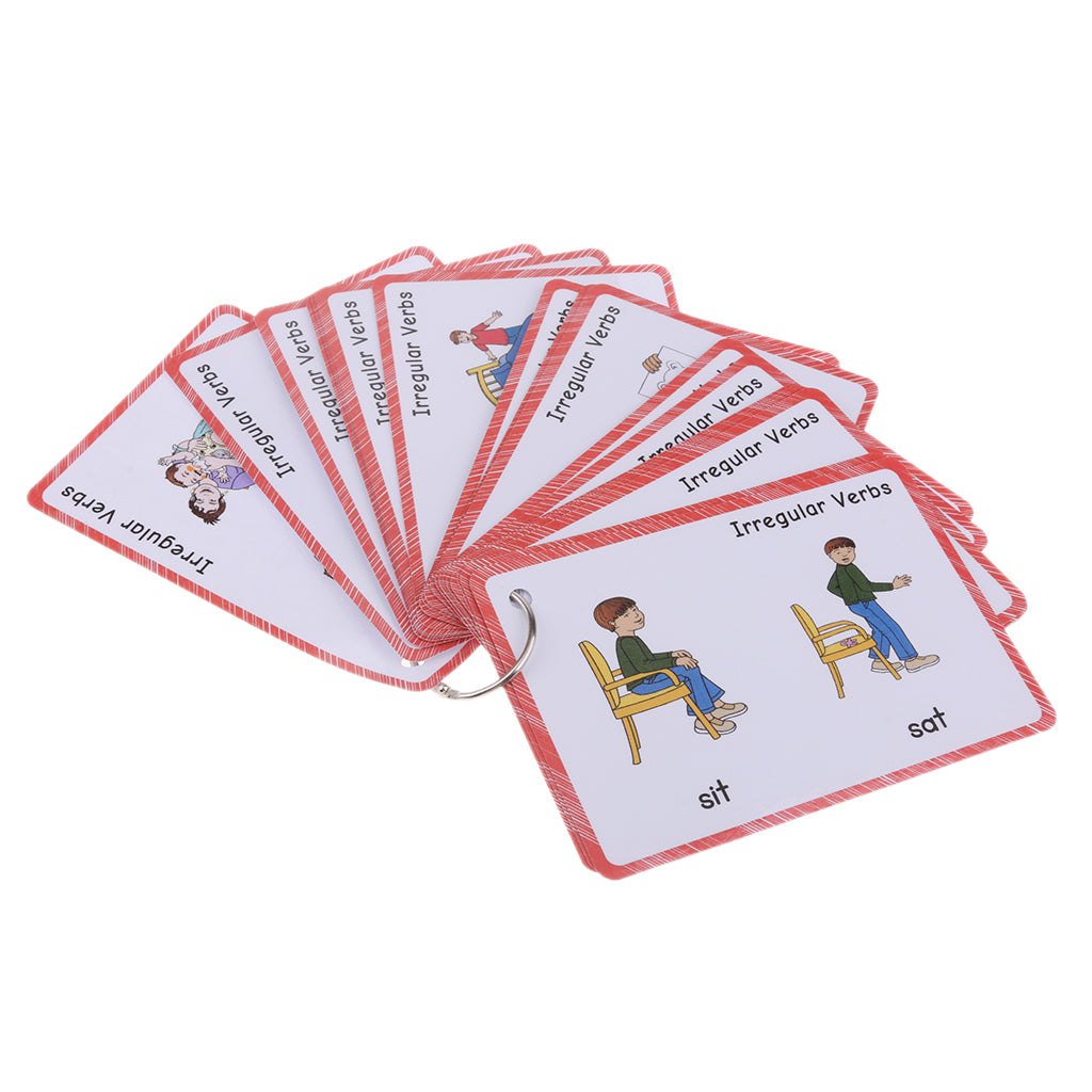 Preschool Educational Flash Cards Irregular Verbs - 24 Pieces