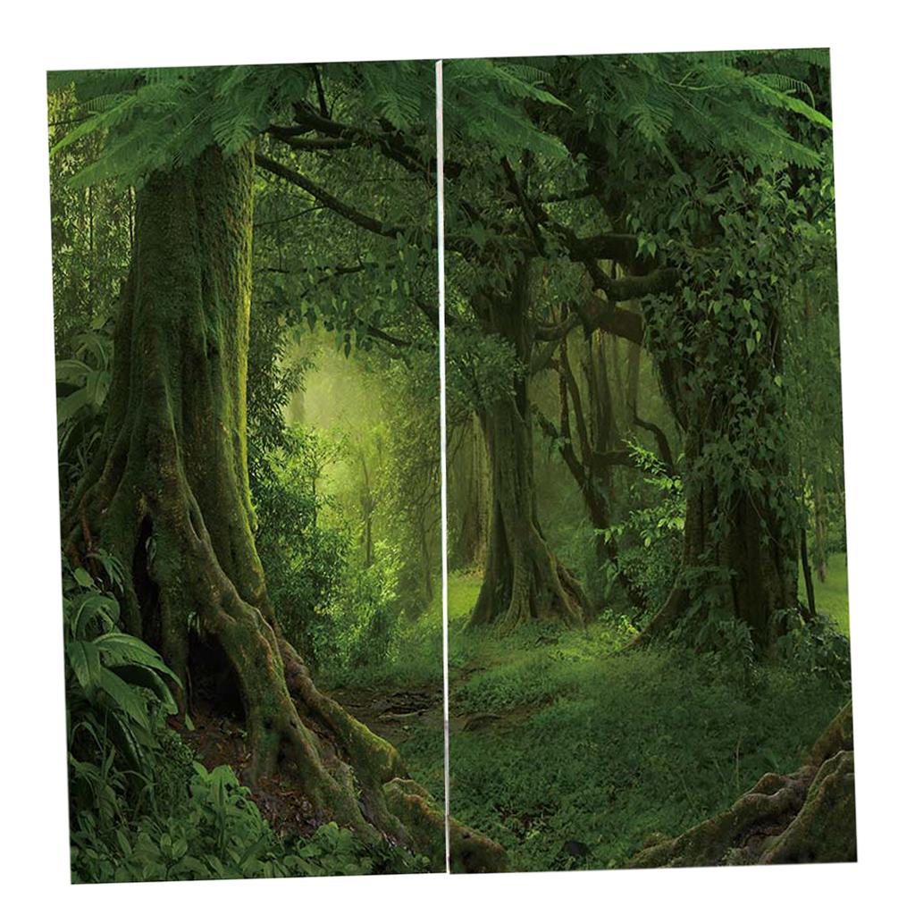 Charming Scenery Printed Window Curtains Drapes Silent Forest