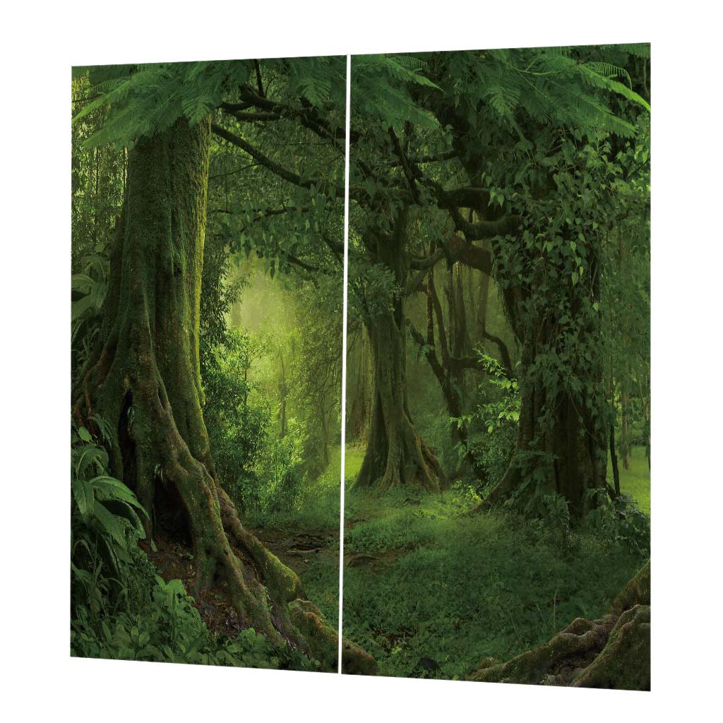 Charming Scenery Printed Window Curtains Drapes Silent Forest