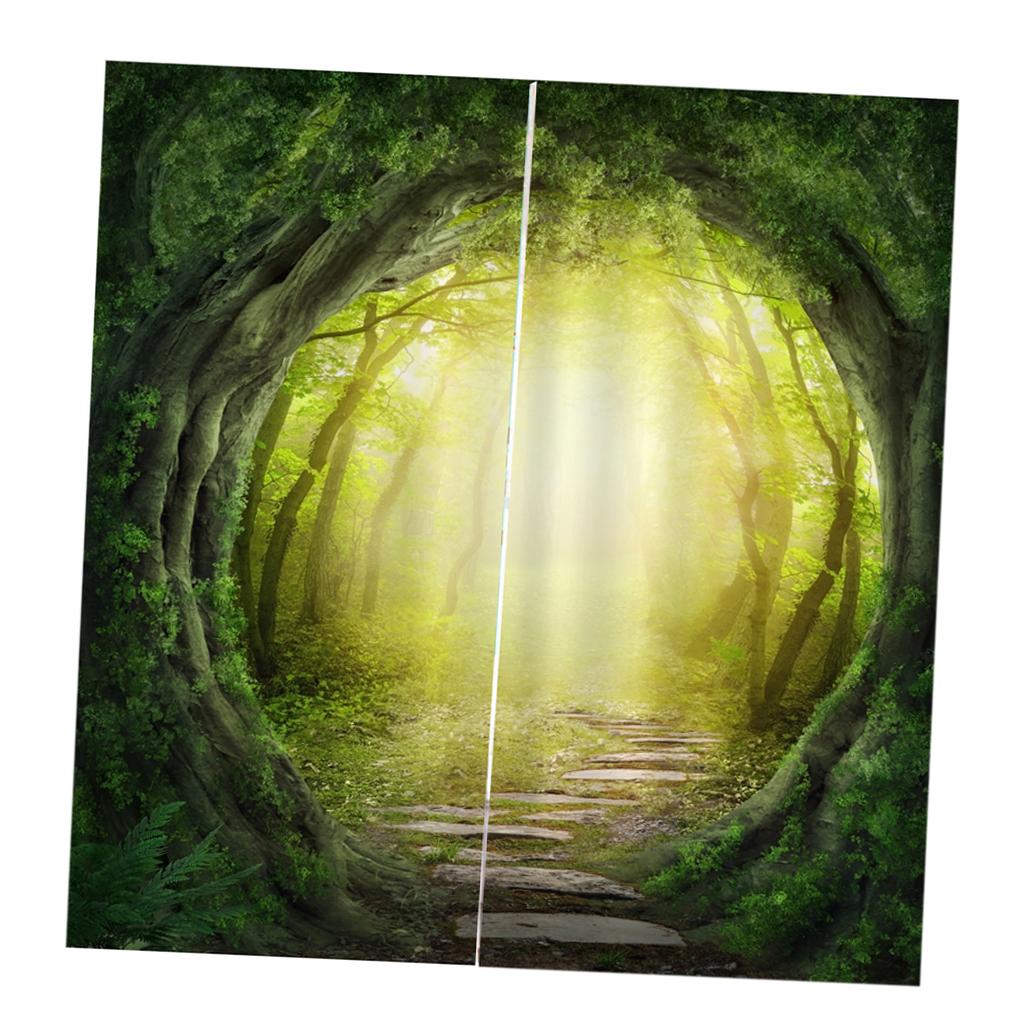 Charming Scenery Printed Window Curtains Drapes Rattan Trail