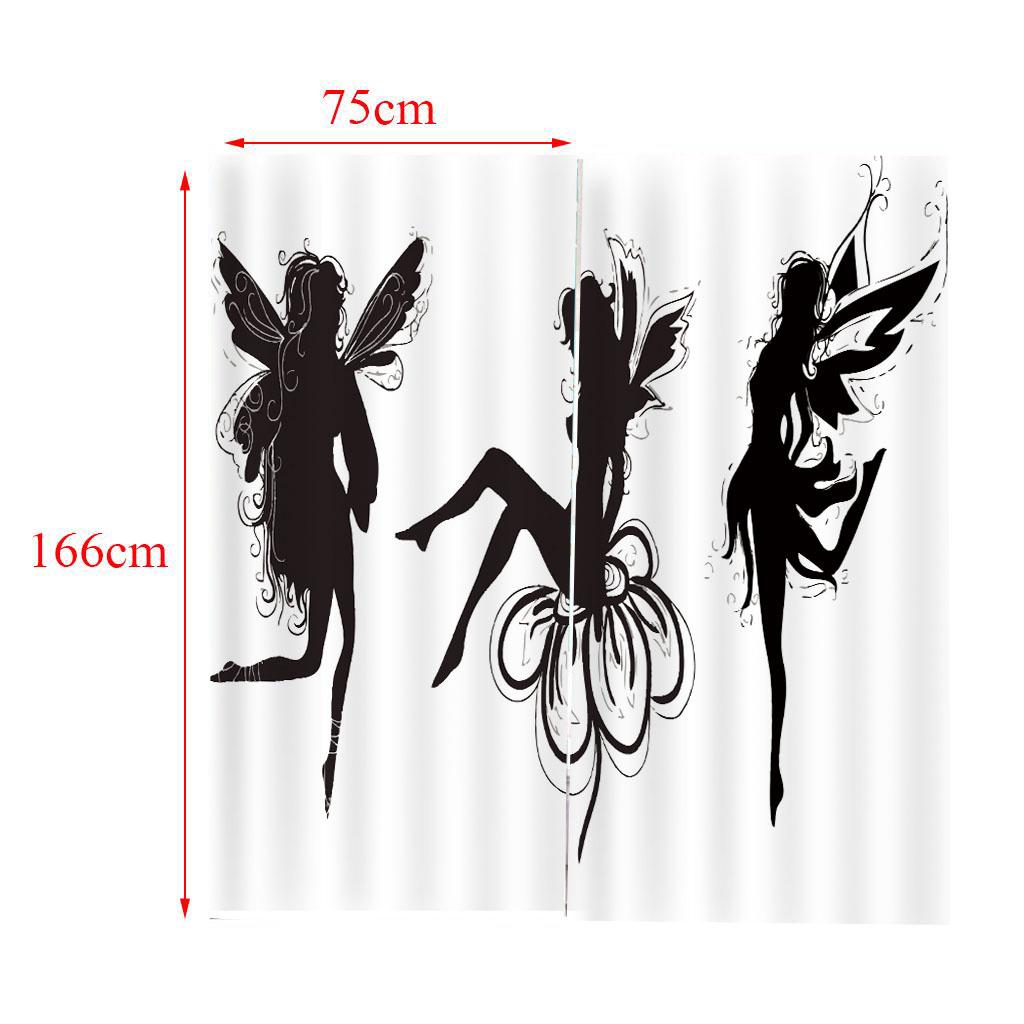 Set of 2 Panel Digital Photo Printing Blackout 3D Curtains Butterfly Fairy