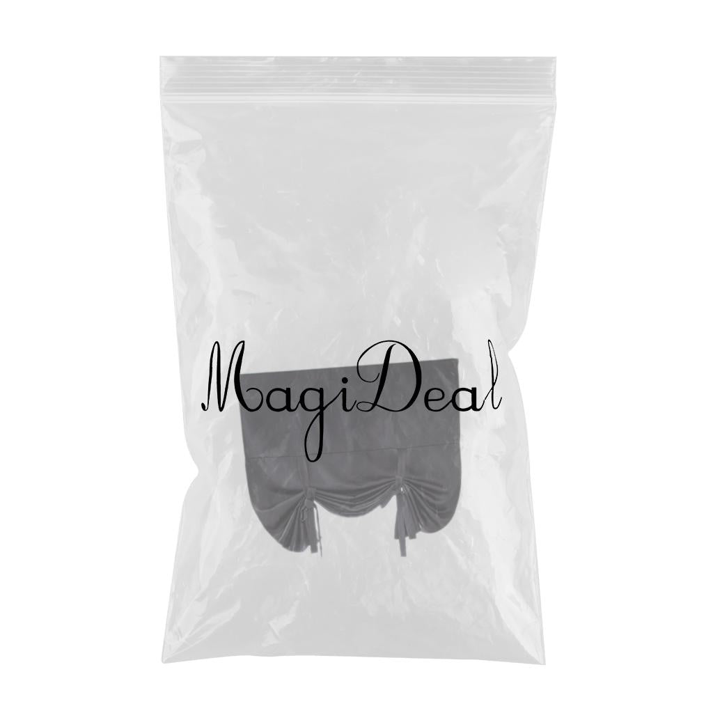 Thermal Insulated Grey Blackout Curtain Tie Up Shade for Small Window Black