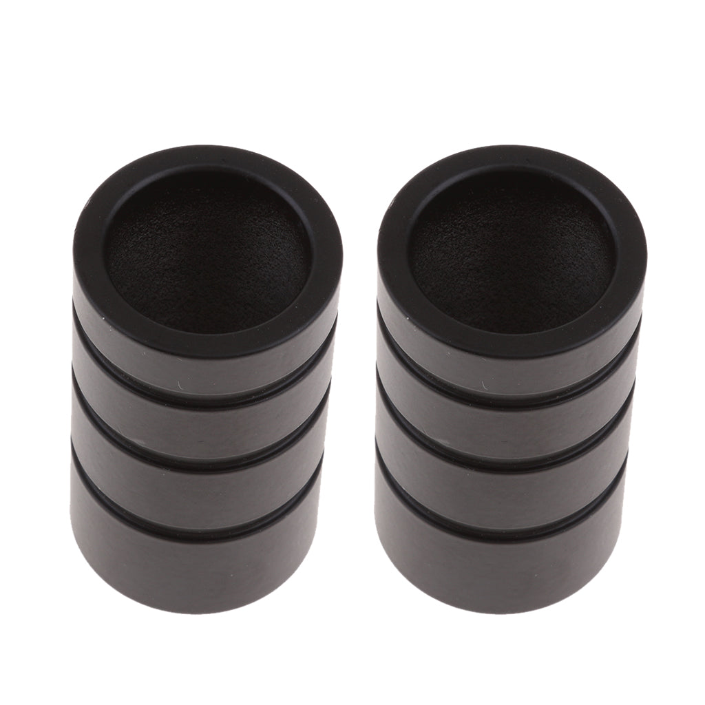 1 Pair Curtain Decorative Pole/Rod Finials Ends Heads 22mm Black Cylinder