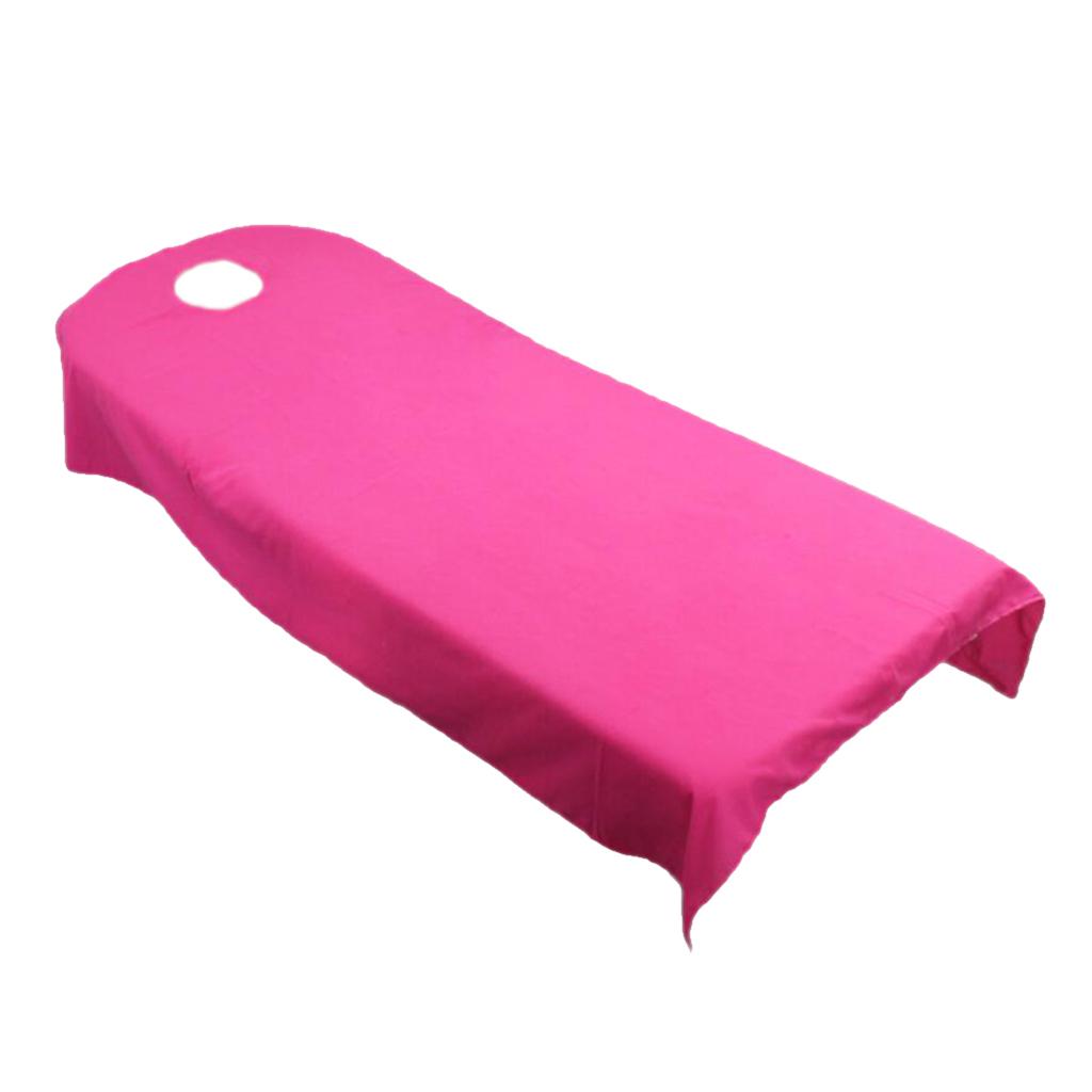 Soft Beauty Massage SPA Treatment Bed Cover Sheet With Breath Hole Hot Pink