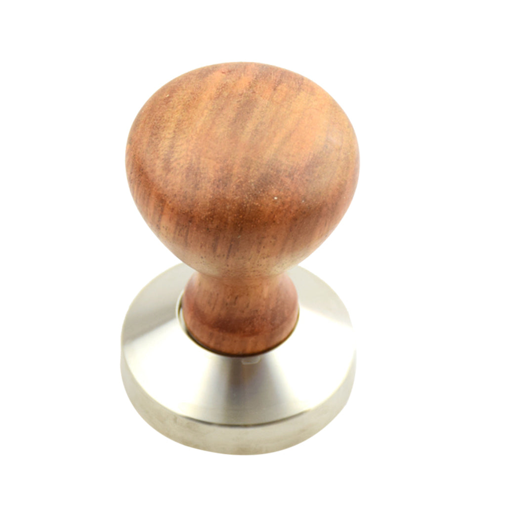 Stainless Steel Espresso Coffee Bean Tamper Press Tool Wooden Handle #2 53mm