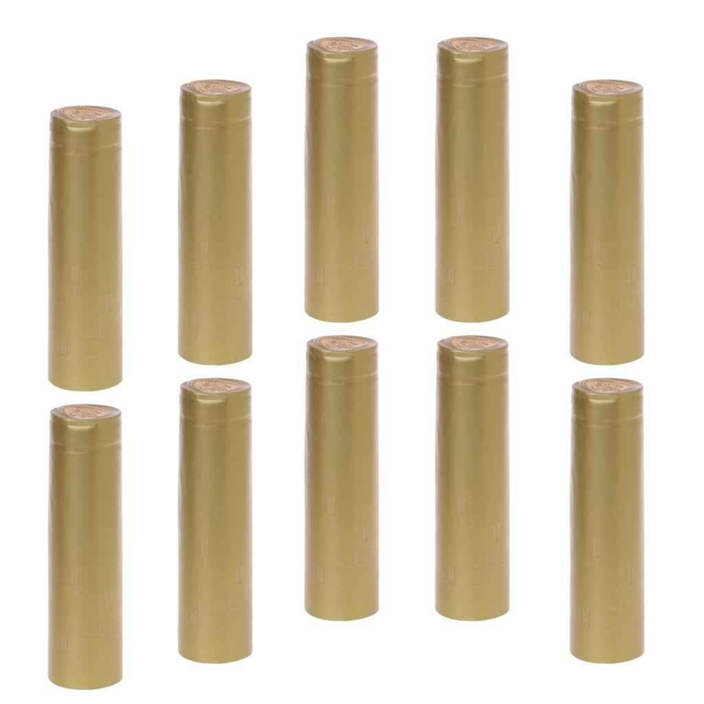 100 Pieces Wine Bottle Heat Shrink PVC Capsules Sealing Cover  Gold 32mm