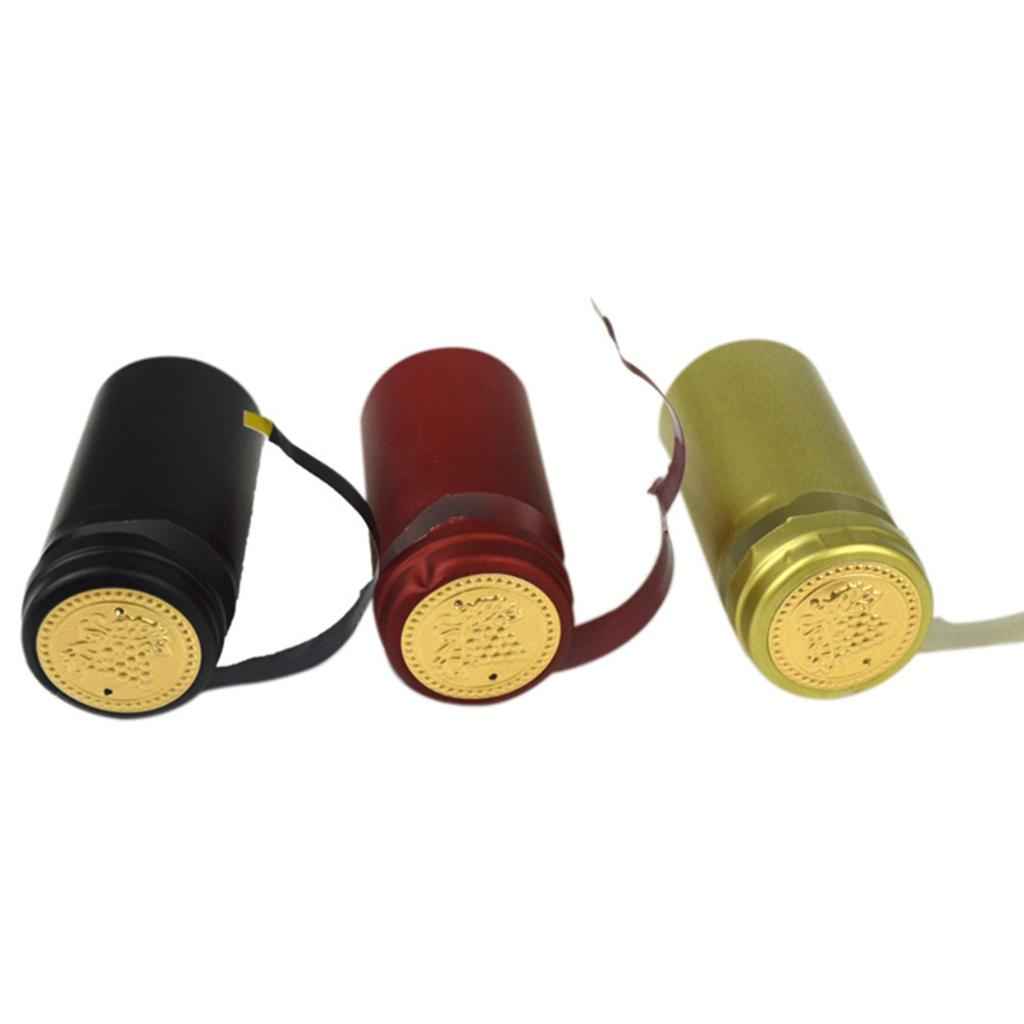 100 Pieces Wine Bottle Heat Shrink PVC Capsules Sealing Cover  Gold 32mm