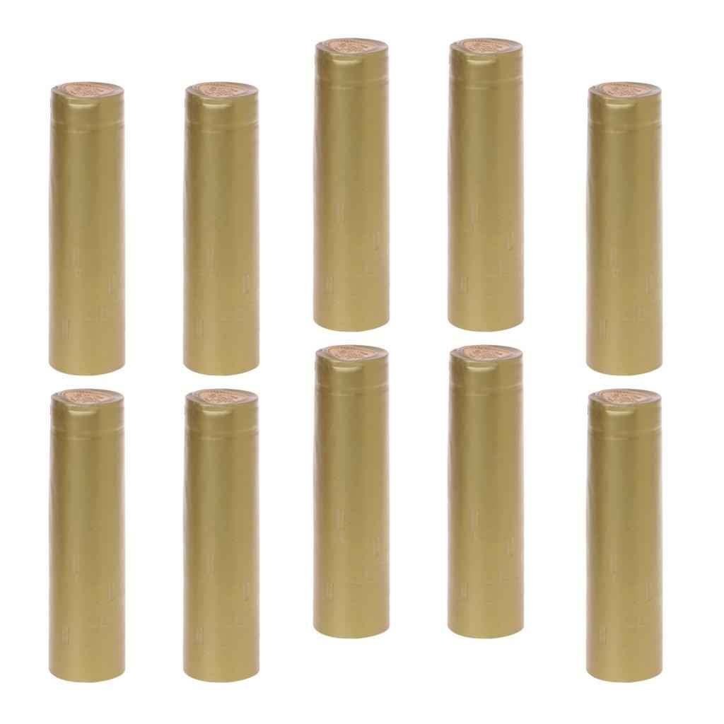 100 Pieces Wine Bottle Heat Shrink PVC Capsules Sealing Cover  Gold 32mm