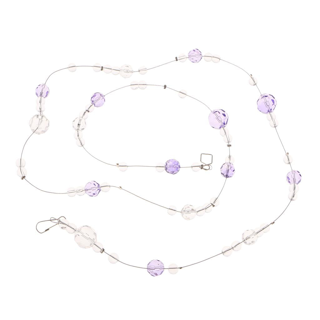 Crystal Ball Beaded Hanging Door Curtain Beads Garland Chains Light Purple