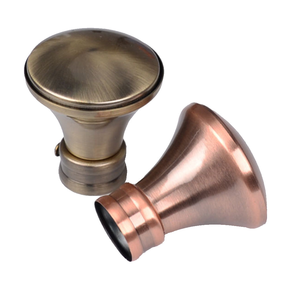 1 Piece Retro Curtain Pole Rod Finials Ends Heads 28mm F Style Bronze