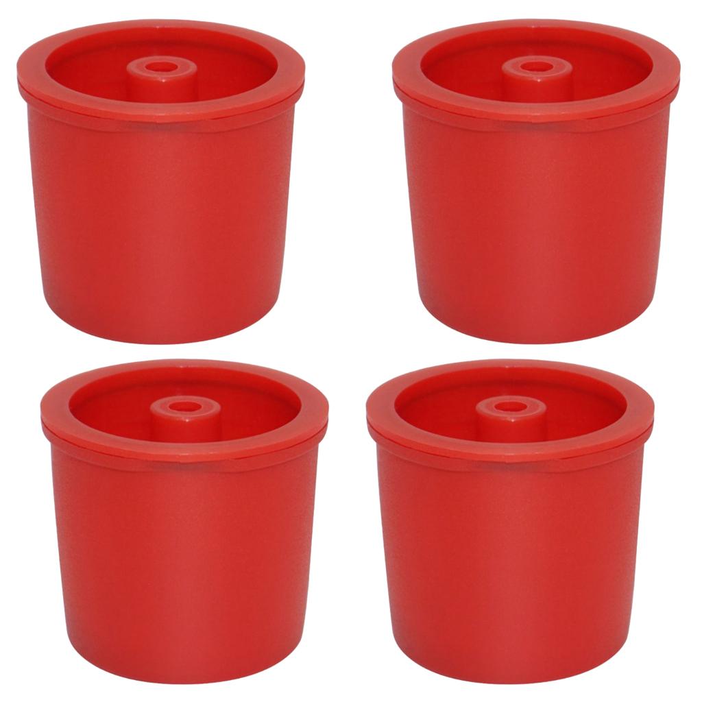4Pieces Refillable Reusable Coffee Filter Filling Capsule For Illy Red