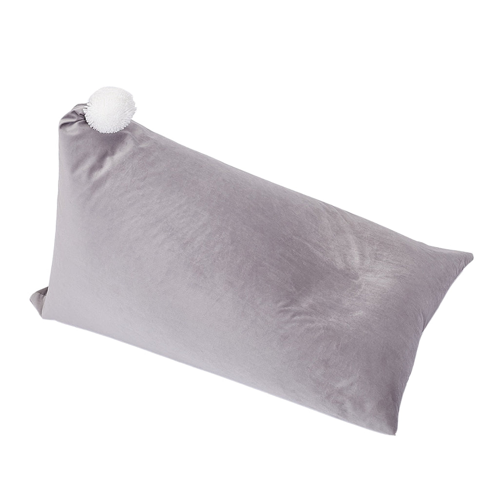 Backrest Bean Bag Cover Stuffed Animal Storage Holder Gray with white ball